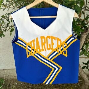 Vintage Blue Gold Chargers Cheer Top 42 Team Design Cropped Stained
